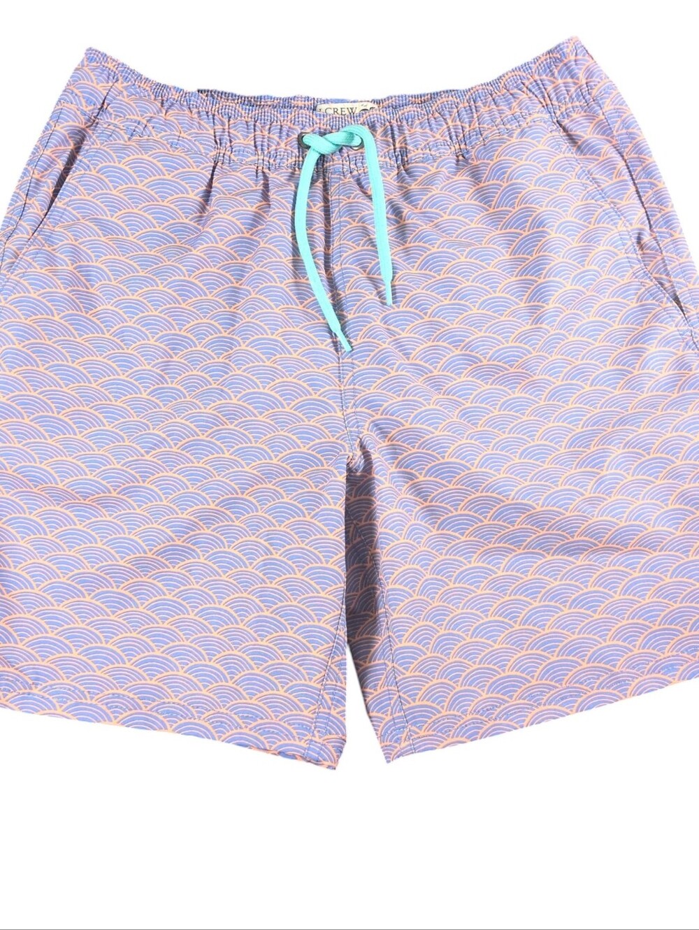 NWT J.Crew Flex Swim Trunks Wave Print 7" Inseam Size S